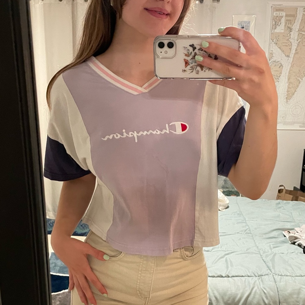 Purple Color Block Champion T-Shirt